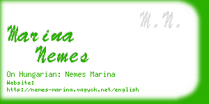 marina nemes business card